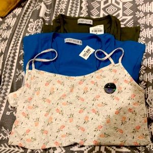 3 tanks/camis for $12!!   2 from Lauren Taylor and 1 from Ardenes One is Lg/2 XL